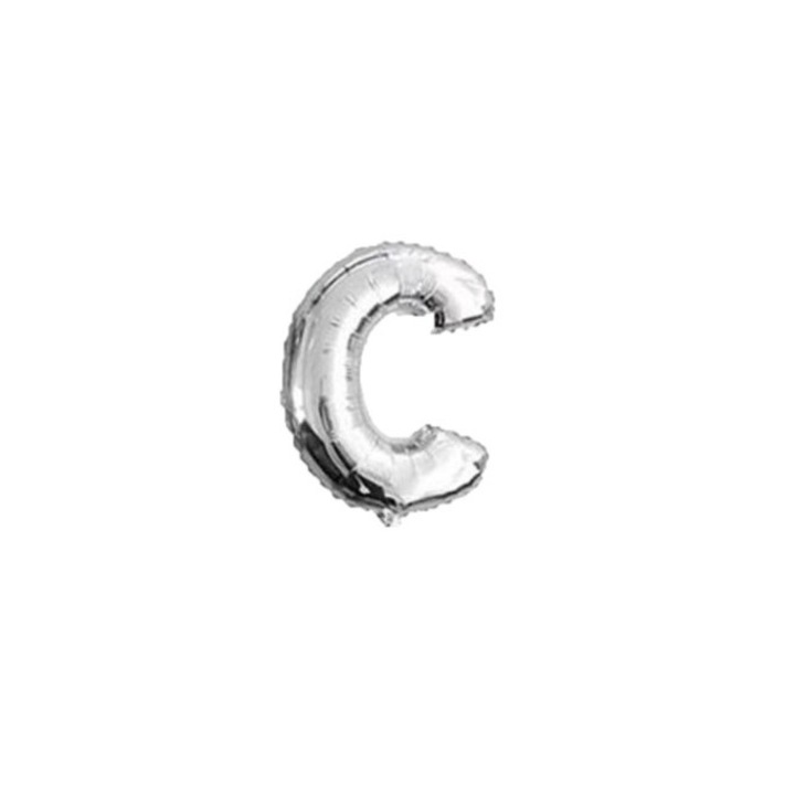 Balon folie litera "C" argintiu 40 cm
