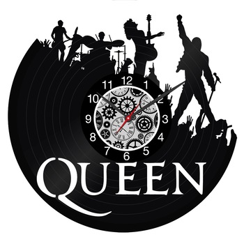 Ceas decorativ de perete din disc de vinil - QUEEN Freddie Mercury, FD Studio, diametru 30 cm, Negru Ceas decorativ de perete din disc de vinil - QUEEN Freddie Mercury, FD Studio, diametru 30 cm, Negru