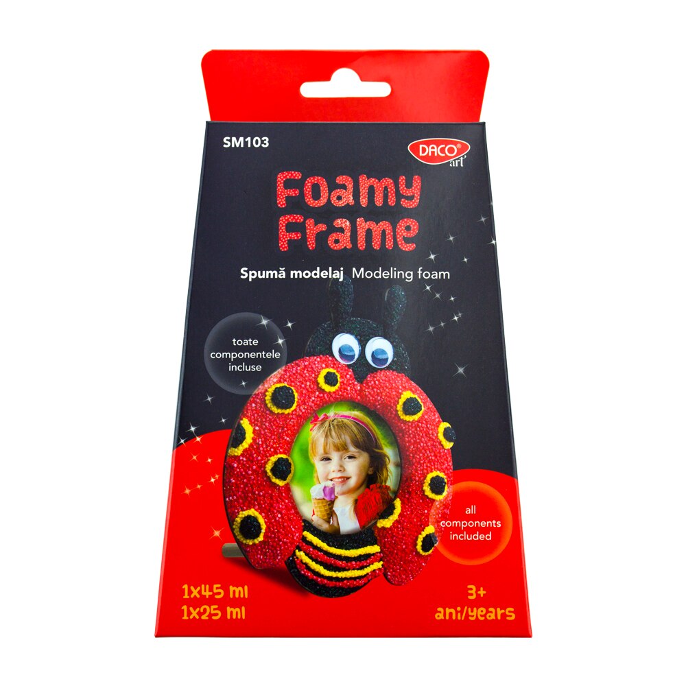 Spuma modelaj Foamy Frame, Daco, Rosu/Galben/Negru, Netoxic