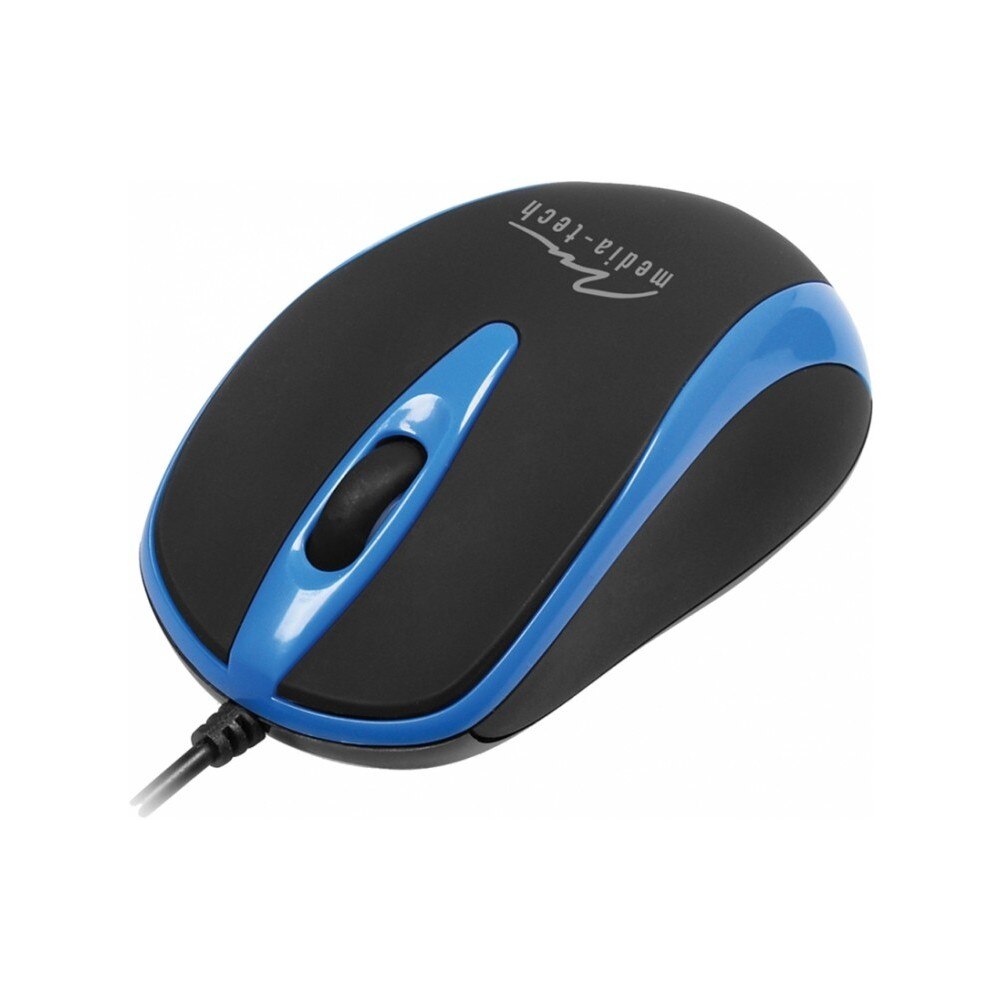 Mouse Optic Media-Tech 3 Butoane, Scroll, 800 dpi, USB, Albastru