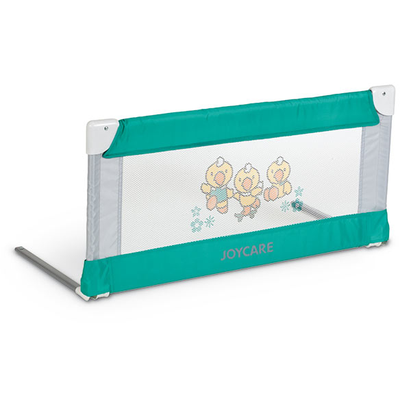 Bariera de pat 90 cm verde si gri cu geanta Joycare JC1217