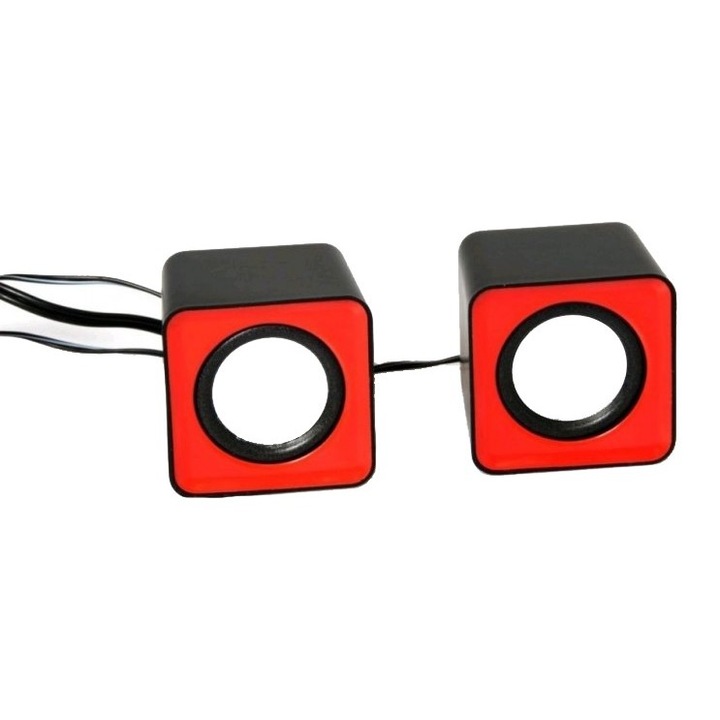 Стерео аудио система, Media-Tech USB 6 W RMS, червена