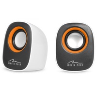 Boxe PC, Difuzoare pentru computer alimentate prin USB 2.0, Media-Tech, alb, MT3137