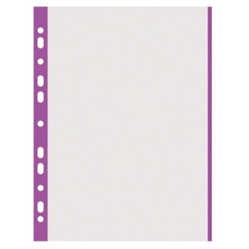 Folie protectie transparenta, cu margine color, 40 microni, 100 folii/set, DONAU - margine violet Folie protectie transparenta, cu margine color, 40 microni, 100 folii/set, DONAU - margine violet