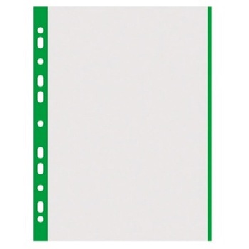 Folie protectie transparenta, cu margine color, 40 microni, 100 folii/set, DONAU - margine verde Folie protectie transparenta, cu margine color, 40 microni, 100 folii/set, DONAU - margine verde