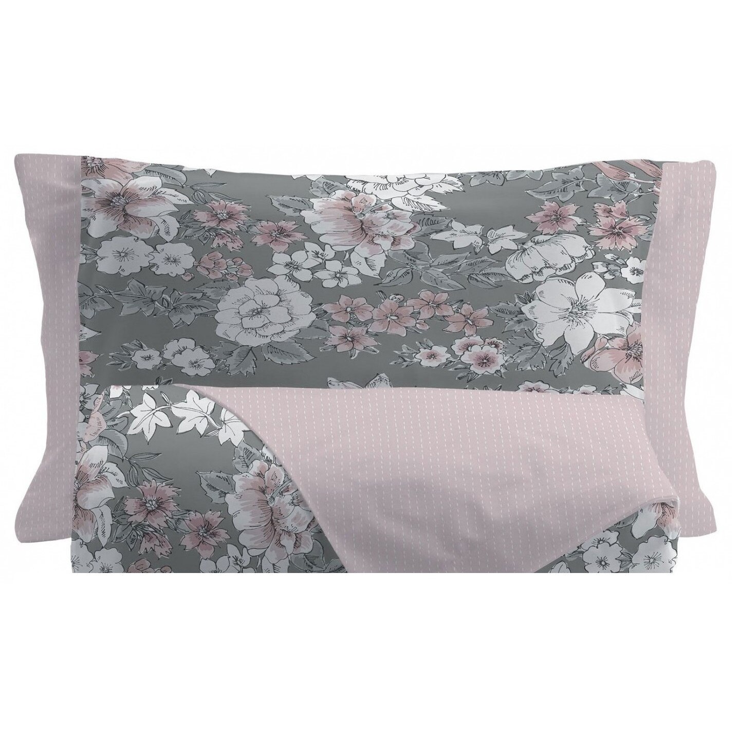 Lenjerie de pat IDL Bad Grey pentru 2 persoane, 4 piese, 220x240 potrivita pentru paturile matrimoniale, Confectionata din bumbac 100% pentru o calitate sporita, datorita texturii special create pentru a rezista uzurii