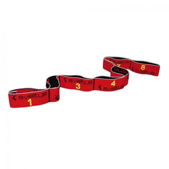 Banda elastica Sveltus, forta 10 kg, cu 8 manere, Rosu Banda elastica Sveltus, forta 10 kg, cu 8 manere, Rosu