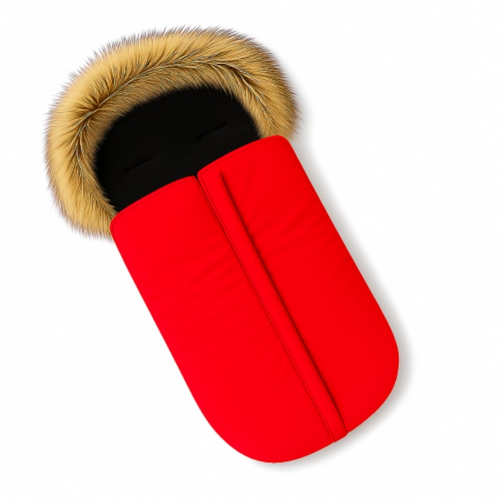 Спален чувал Капинката за детска количка с пух, Червен