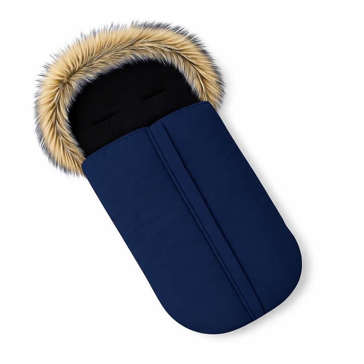 Спален чувал Капинката за детска количка с пух, Тъмно Син