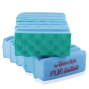 Burete de vase profesional Vileda PUR Active, culoare albastru, 10 bucati/set Burete de vase profesional Vileda PUR Active, culoare albastru, 10 bucati/set