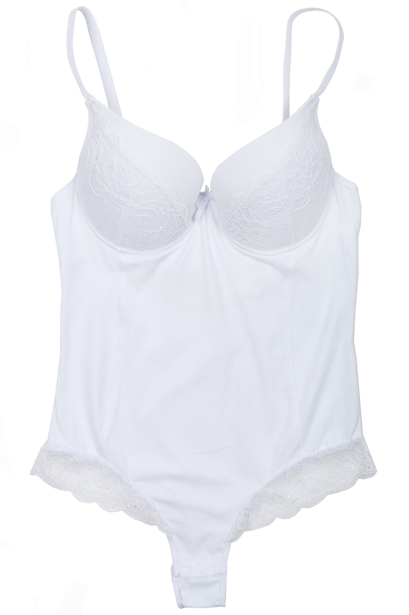 Body cu chilot tanga, Lemila, Alb