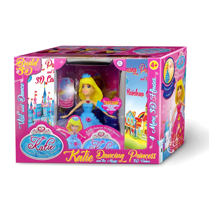 Chippo Dolls interaktív táncoló Katie hercegnő és a varázslatos 3D-kastély 805489-3, kék hercegnő