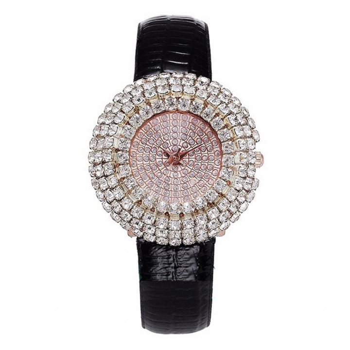 Ceas Gerryda Dama Quartz Casual Elegant Negru, PN999917NU, curea din piele, afisaj Analog