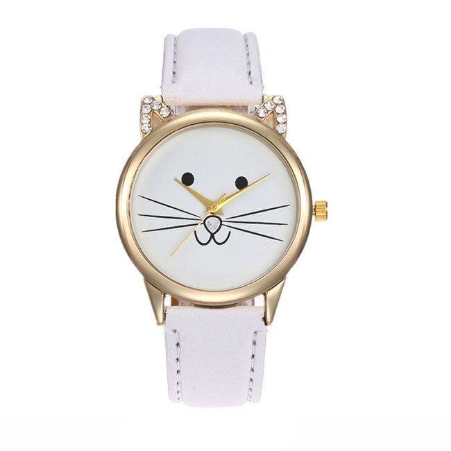 Ceas Dama Quartz Geneva Casual Elegant Alb, CP9248AB, curea din piele, afisaj analog