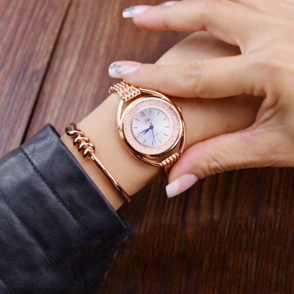 Ceas Dama Quartz jw Casual Elegant Rosegold-alb, CP9322RAB, curea din metal (zale), afisaj analog