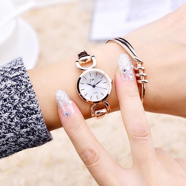 Ceas Dama Quartz jw Casual Elegant Alb, CP9331AB, curea din metal (zale), afisaj analog