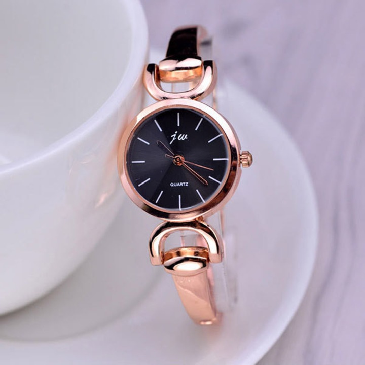 Ceas Dama Quartz jw Casual Elegant Negru, CP9331NU, curea din metal (zale), afisaj analog