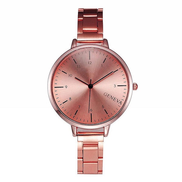 Ceas Geneva Dama Quartz Casual Elegant Rose, PN999667RE, curea din metal (zale), afisaj Analog