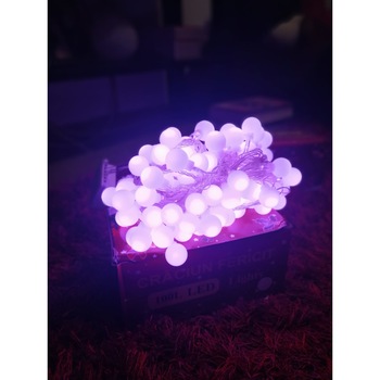 Instalatie decorativa Globulet pentru Craciun/Brad - 100 LED-uri roz (10 metri) Instalatie decorativa Globulet pentru Craciun/Brad - 100 LED-uri roz (10 metri)