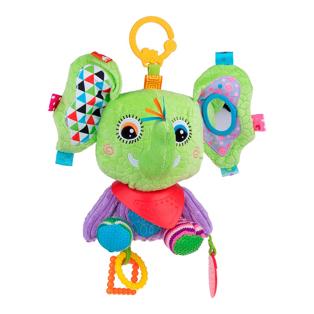 Elefantul Eddie, Bali Bazoo, jucarie din plus cu parti moi, inele, oglinda si fosnaitoare, multicolora Multicolora