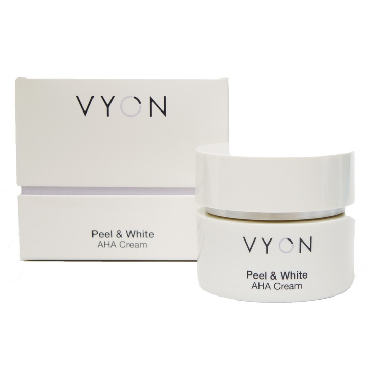 Crema de noapte Vyon Peel & White AHA Cream reda elasticitatea si hidrateaza pielea , 50ml