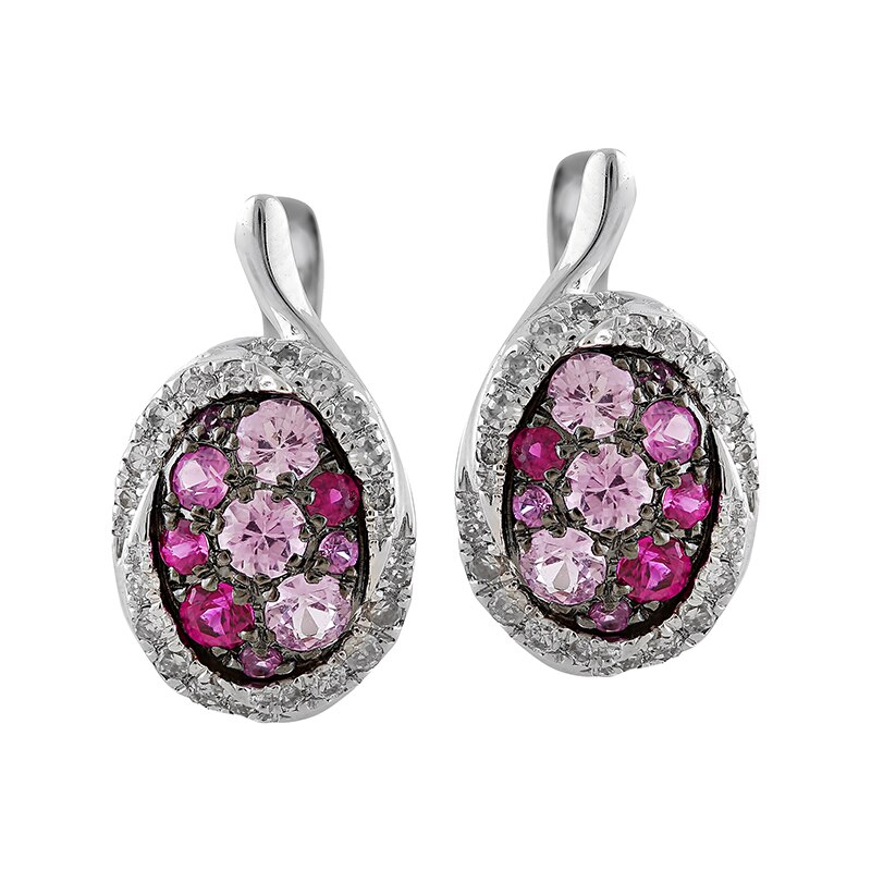 Cercei Deruvo Aur 18k Diamante, Safire Roz E29389R-W