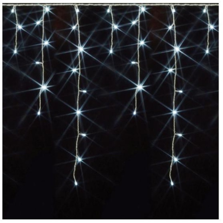 Lumi LUXURY® karácsonyi jégcsap fényfüzér vezérlővel, 180 db LED hideg fehér fénnyel, 4.5 x 0.5 m, beltéri / kültéri, védettség: IP44