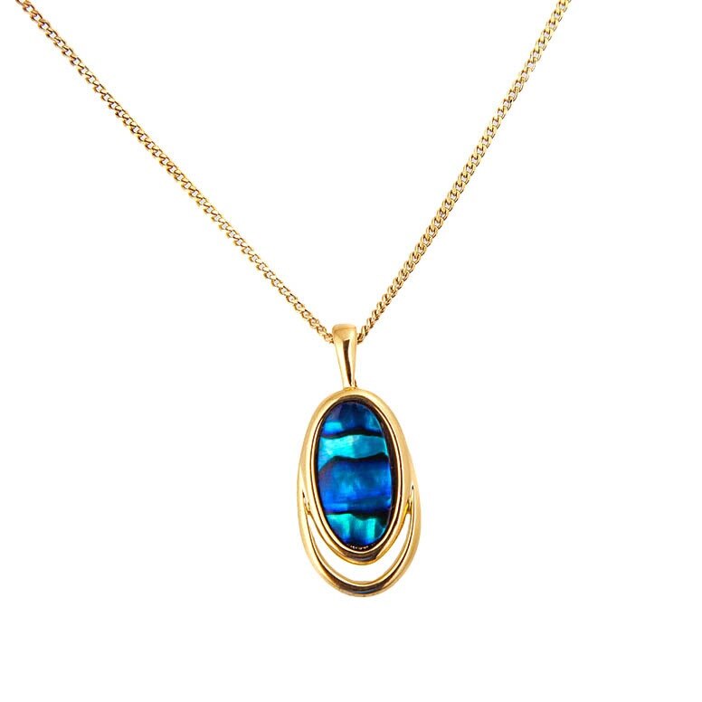 Pandantiv Ariki cu piatra din Paua Shell, placat cu aur GP594