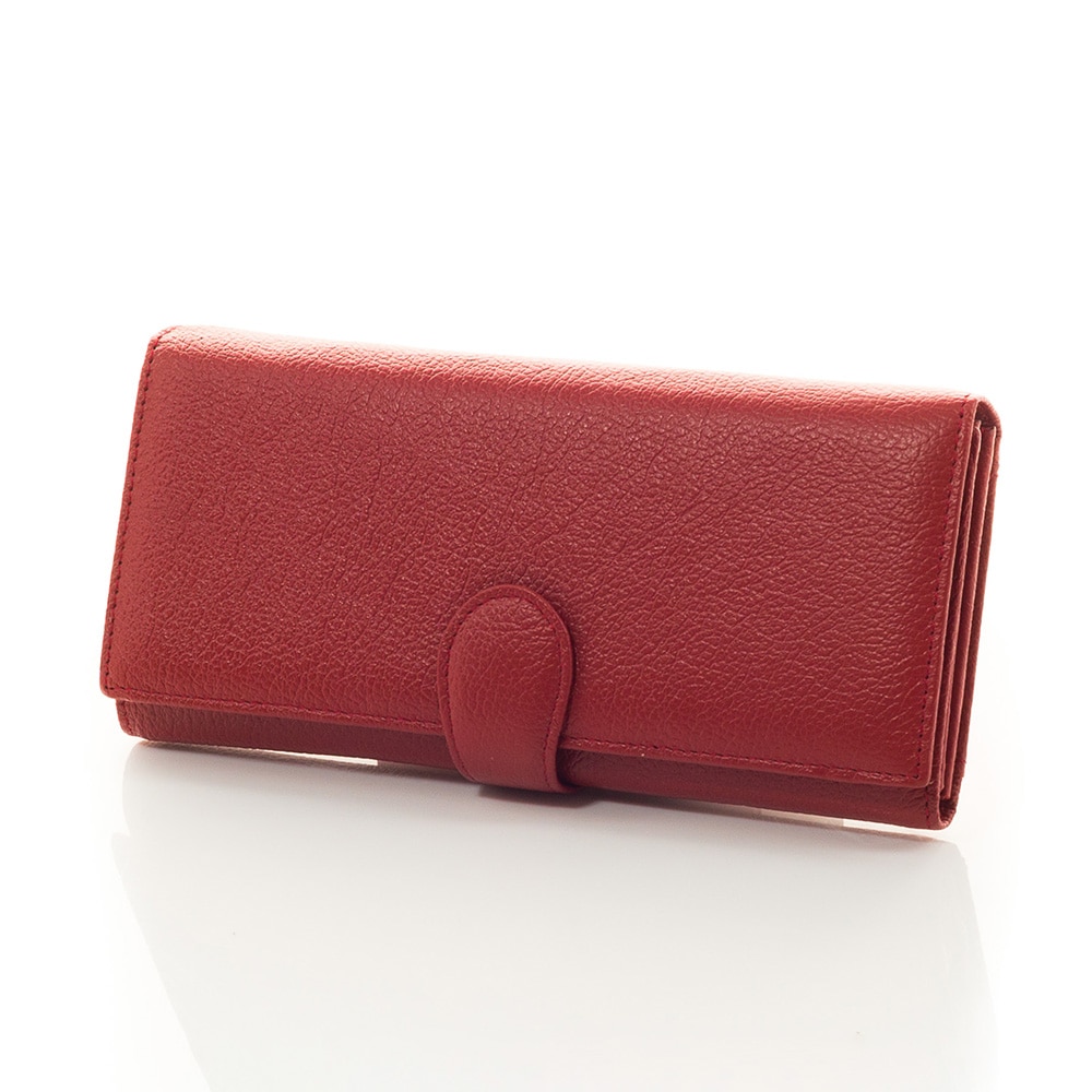 Portofel de dama din piele naturala Stilno A1010-40, Rosu inchis