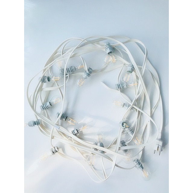 Ghirlande Luminoase, cu Bec Led Edison, Cablu Alb, Lumina Calda, lungime 10 m, cu 20 Leduri.