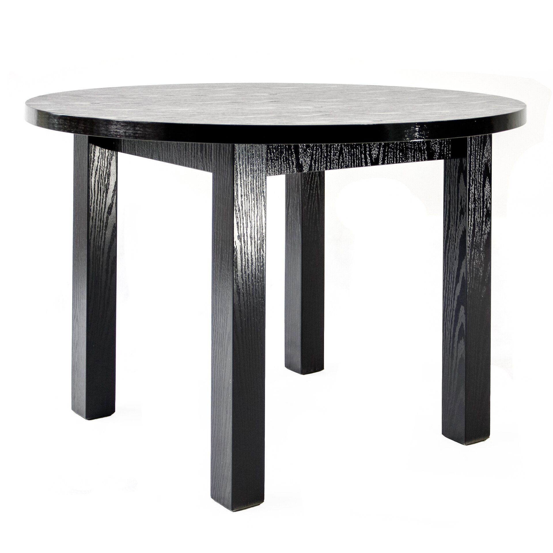 Masa neagra cu blat rotund pentru Bucatarie, diametrul 110 cm, inaltime 77 cm