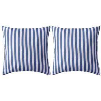 Set de 2 perne de exterior cu model dungi, vidaXL, Poliester, 45 x 45 cm, Albastru Set de 2 perne de exterior cu model dungi, vidaXL, Poliester, 45 x 45 cm, Albastru
