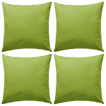Set de 4 perne decorative de exterior, vidaXL, Poliester, 45 x 45 cm, Verde Set de 4 perne decorative de exterior, vidaXL, Poliester, 45 x 45 cm, Verde
