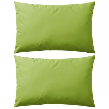 Set de 2 perne decorative de exterior, vidaXL, Poliester, 60 x 40 cm, Verde Set de 2 perne decorative de exterior, vidaXL, Poliester, 60 x 40 cm, Verde