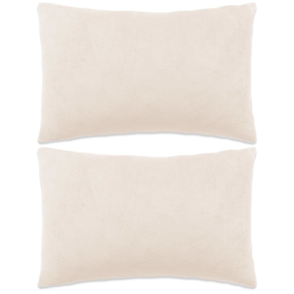 Set de 2 perne decorative, vidaXL, Velur, 40 x 60 cm, Alb