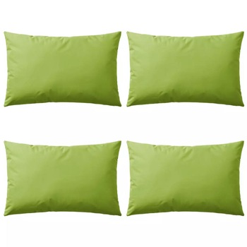 Set de 4 perne decorative de exterior, vidaXL, Poliester, 60 x 40 cm, Verde Set de 4 perne decorative de exterior, vidaXL, Poliester, 60 x 40 cm, Verde