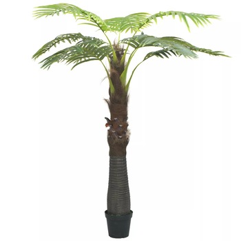 Palmier artificial in ghiveci, vidaXL, Plastic, 250 cm, Verde Palmier artificial in ghiveci, vidaXL, Plastic, 250 cm, Verde