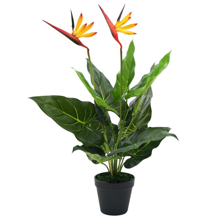 Planta artificiala Strelitzia Reginae Pasarea paradisului, vidaXL, Plastic, 55 cm, Verde
