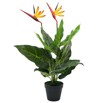 Planta artificiala Strelitzia Reginae Pasarea paradisului, vidaXL, Plastic, 55 cm, Verde Planta artificiala Strelitzia Reginae Pasarea paradisului, vidaXL, Plastic, 55 cm, Verde