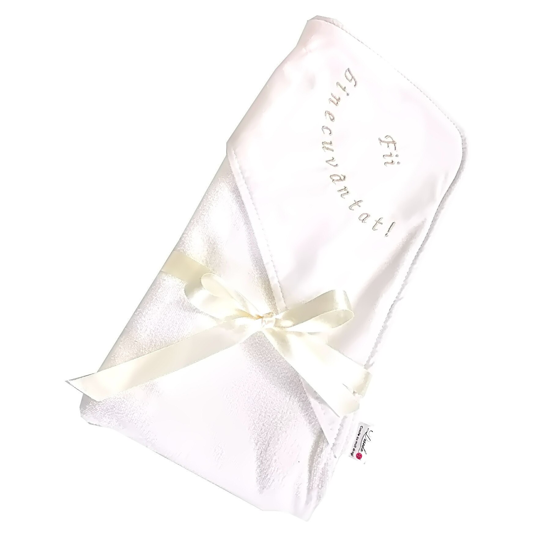 Prosopel dublu cu capison, brodat la comanda, 80x80 cm Deseda Alb