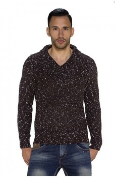 Pulover elegant cu decolteu, si guler gros pentru barbati, Maro Pulover elegant cu decolteu, si guler gros pentru barbati, Maro