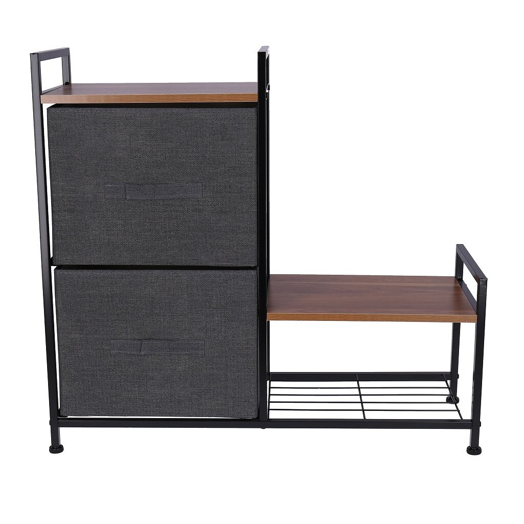 Raft Pantofi cu 2 sertare, 83 x 29 x 77 cm, Gri, TB73