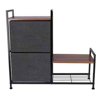 Raft Pantofi cu 2 sertare, 83 x 29 x 77 cm, Gri, TB73 Raft Pantofi cu 2 sertare, 83 x 29 x 77 cm, Gri, TB73