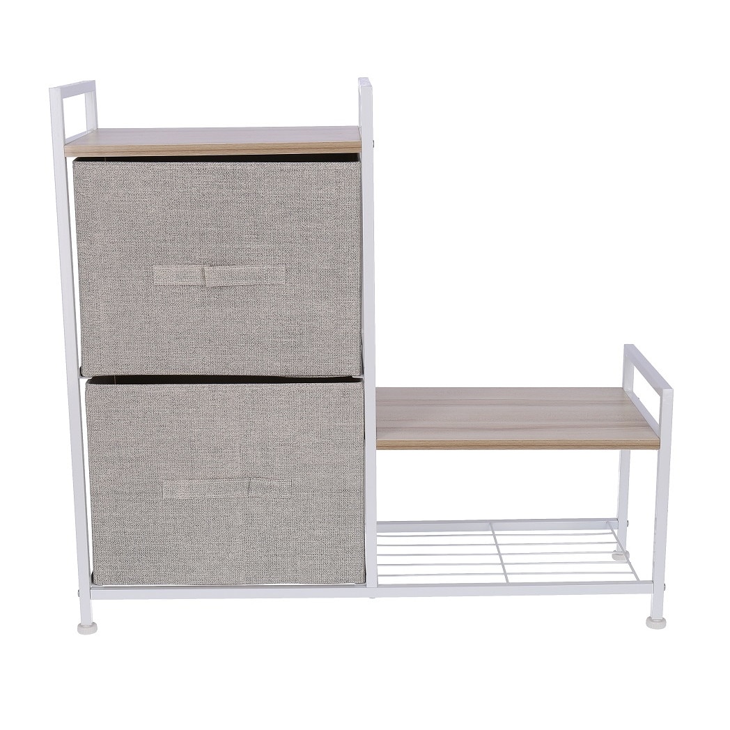 Raft Pantofi cu 2 sertare, 83 x 29 x 77 cm, bej, TB73