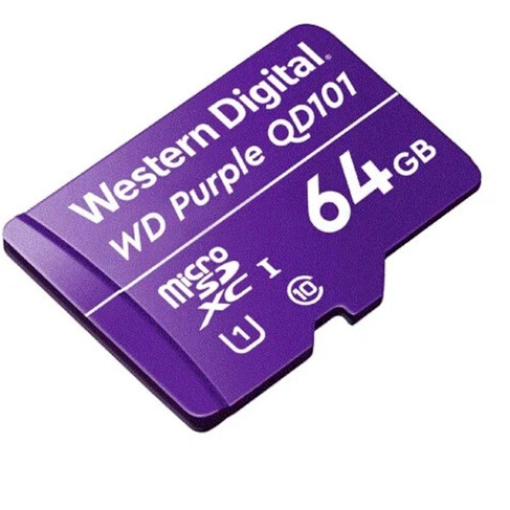 Card MicroSD WD Purple 64GB Surveillance microSD XC Class - 10 UHS