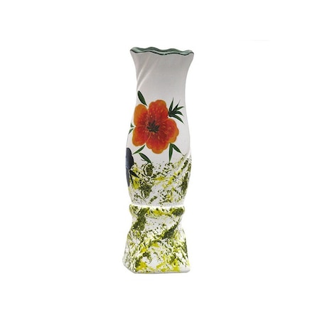 Vaza Alba Decorata Cu Flori Mari Colorate 33 Cm Model 1 Emag Ro