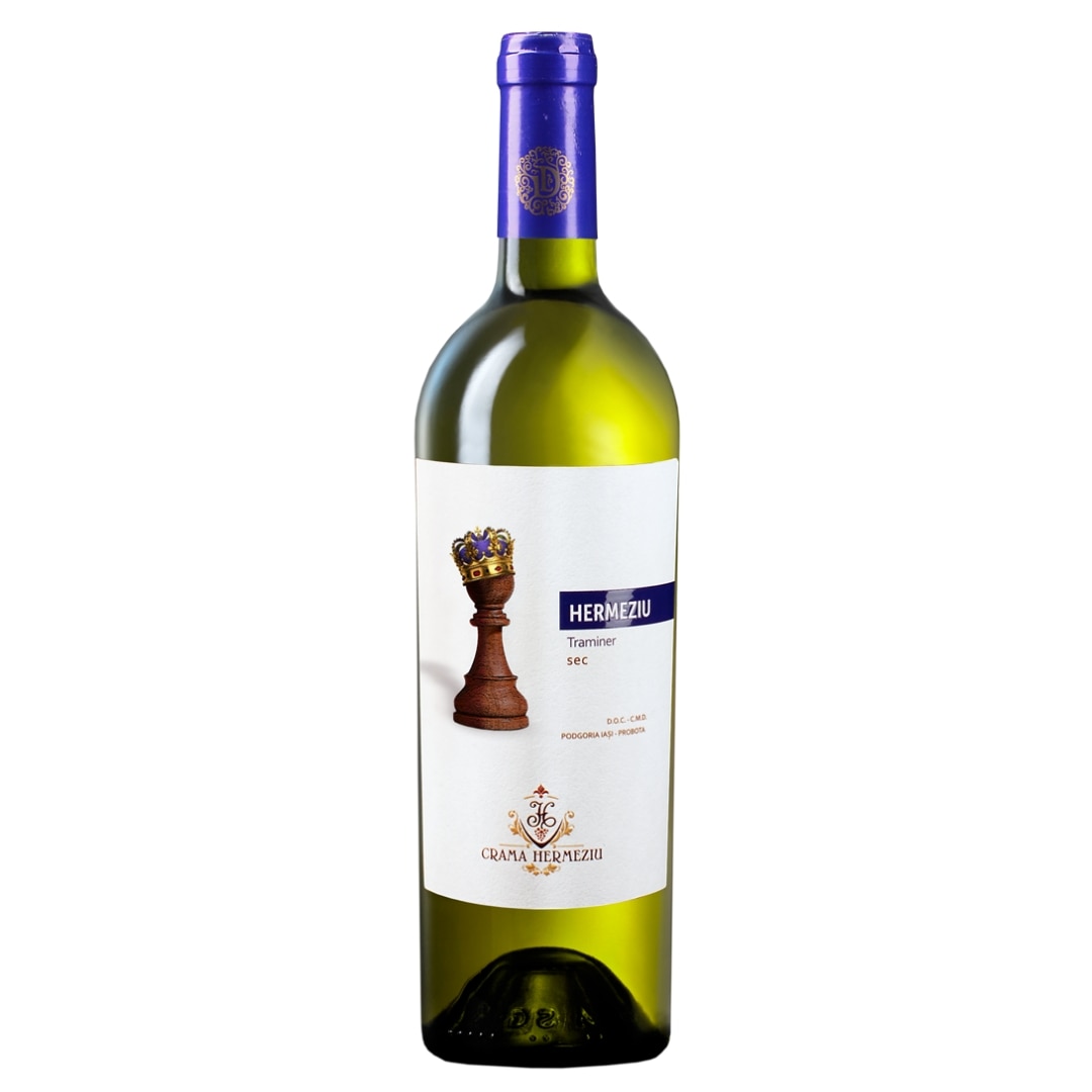 Vin Hermeziu Traminer 2014 Alb sec, 0.75 l