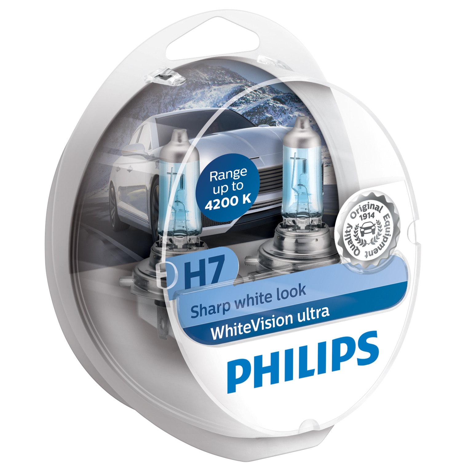 law Reconcile Powerful Set 2 Becuri auto PHILIPS White Vision Ultra H7 12V 55W PX26D - eMAG.ro