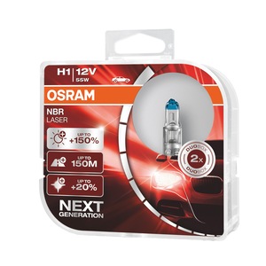 Set 2 becuri auto cu halogen Osram H7 Night Breaker Laser Next Gen +150%,  55W ,12V, PX26D 
