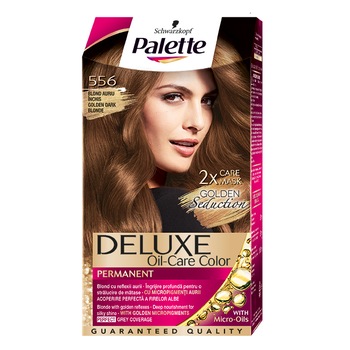 Vopsea de par permanenta Palette Deluxe 556 Blond Auriu Inchis, 135 ml Vopsea de par permanenta Palette Deluxe 556 Blond Auriu Inchis, 135 ml